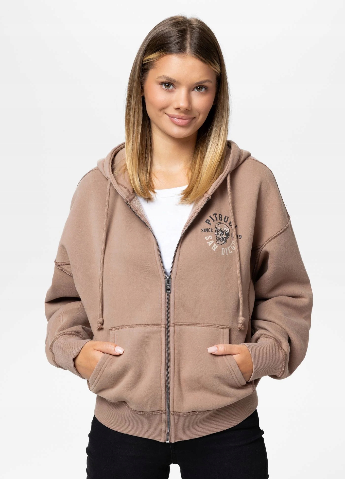 Dámská Mikina Pit Bull Skull Surf S Kapucí M/L