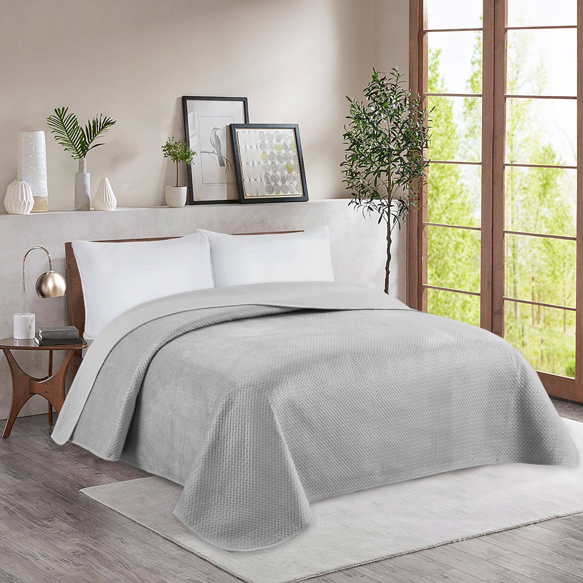 Dekorativní přehoz oboustranný 220x240 Světle šedý