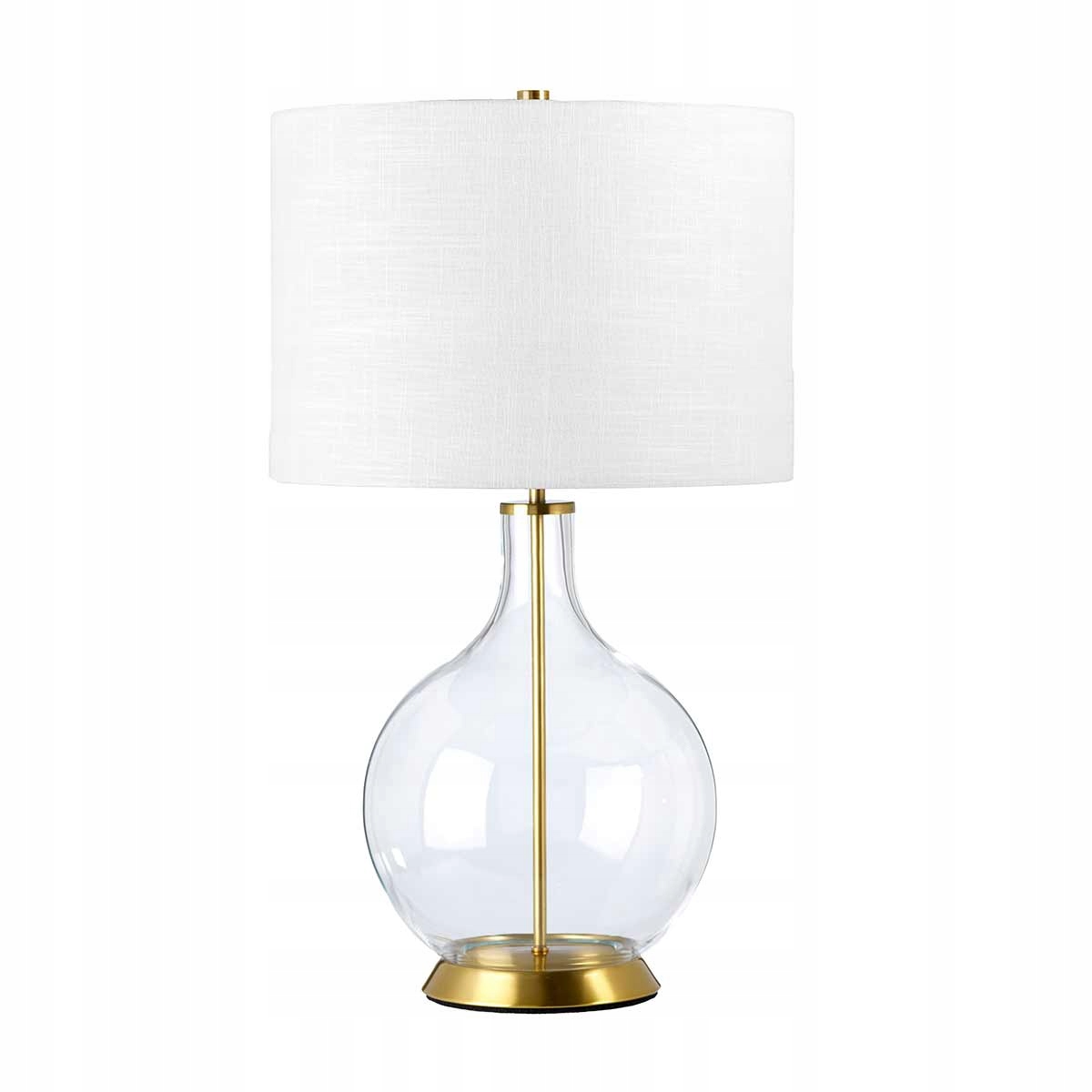 Mosadzná sklenená stolová lampa s bielym tienidlom, ozdobná, 67 cm Elstead