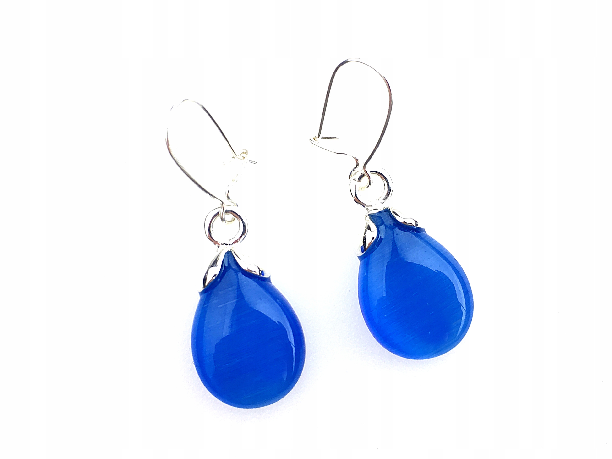 

kolczyki wiszące kamień uleksyt niebieski srebro