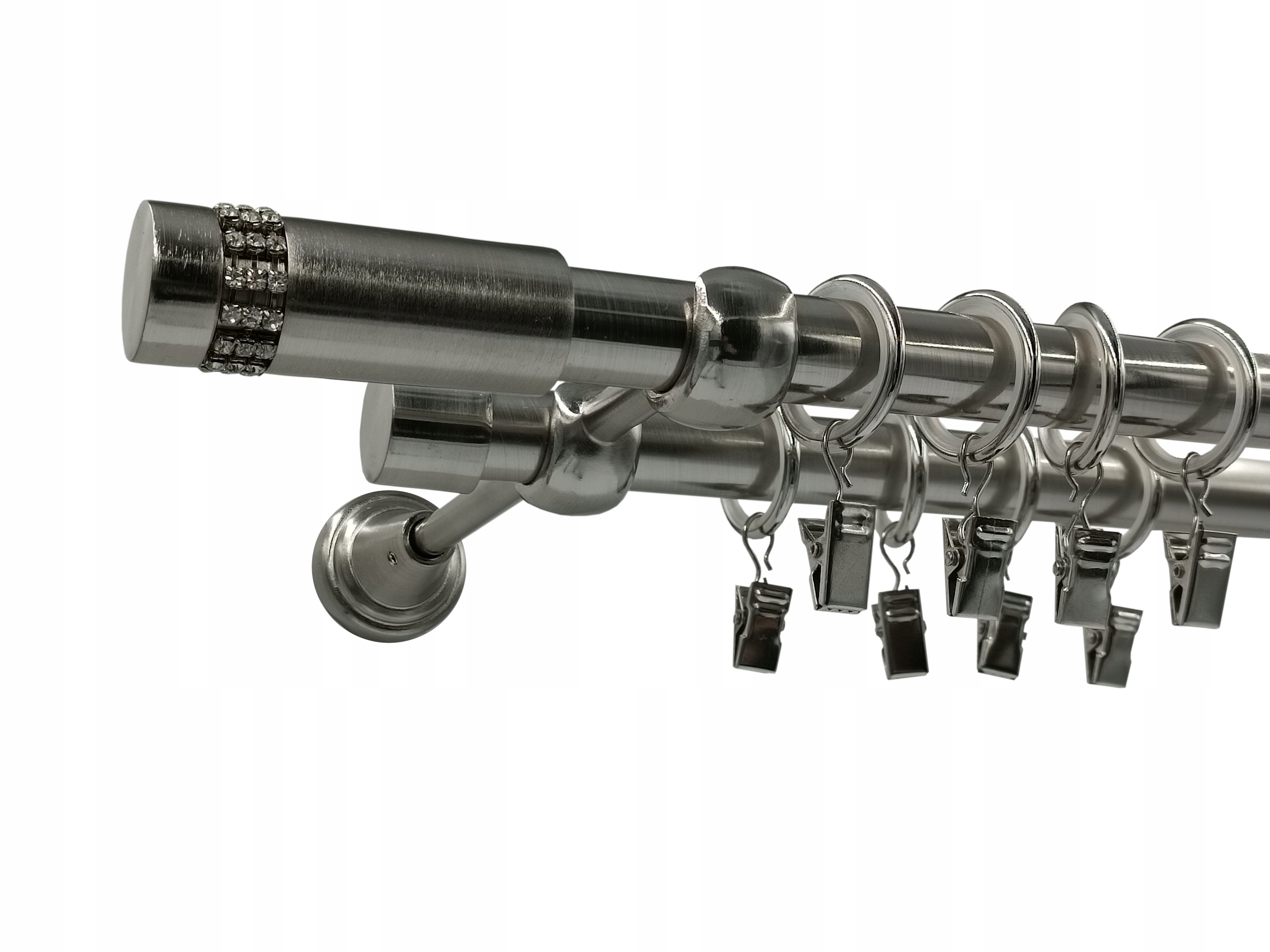 Garnýž Kovový Lux 19+19mm galvanizovaný Nikl 400cm MIX Koncovek