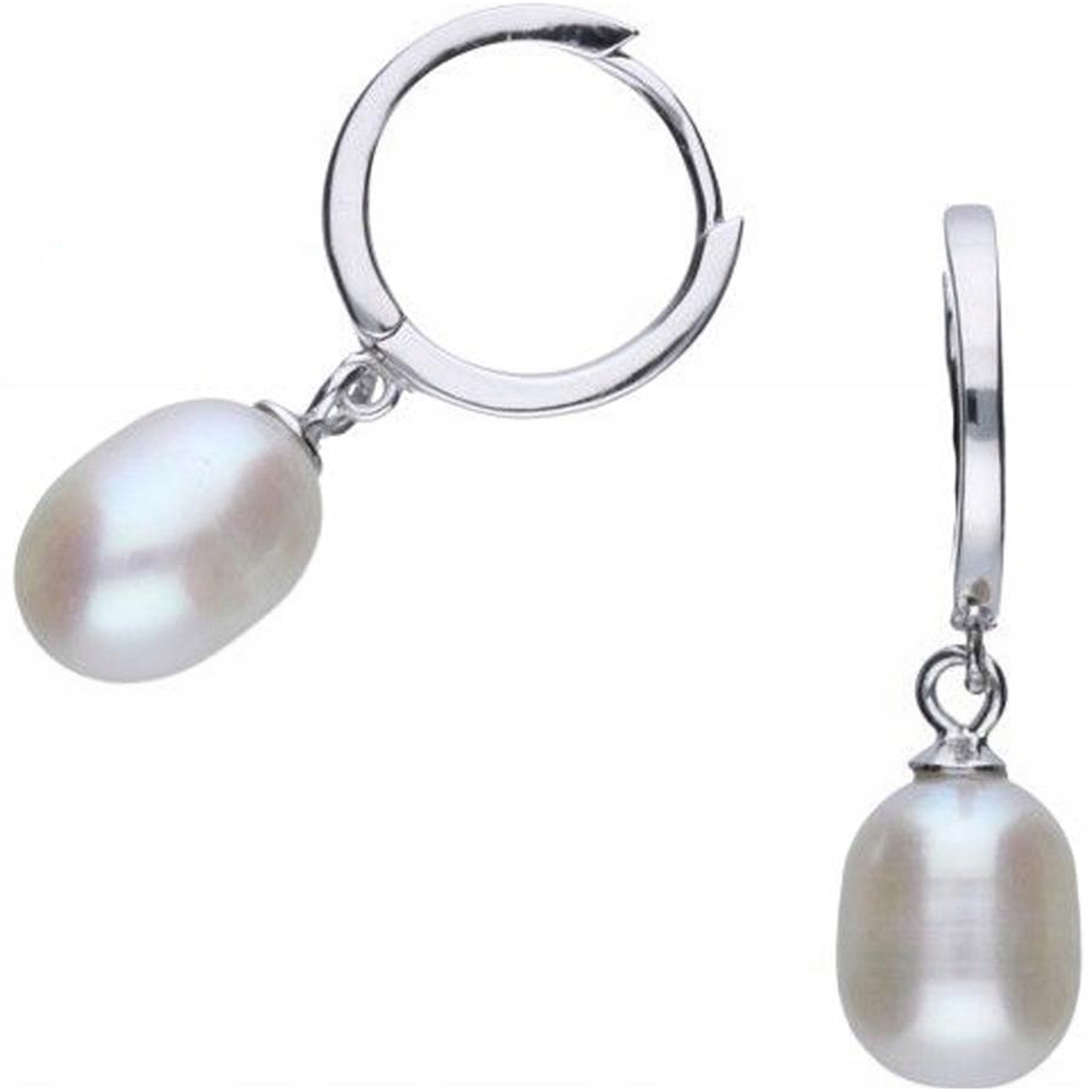 Stříbrné náušnice 925 s visící perlou, 2,7 g