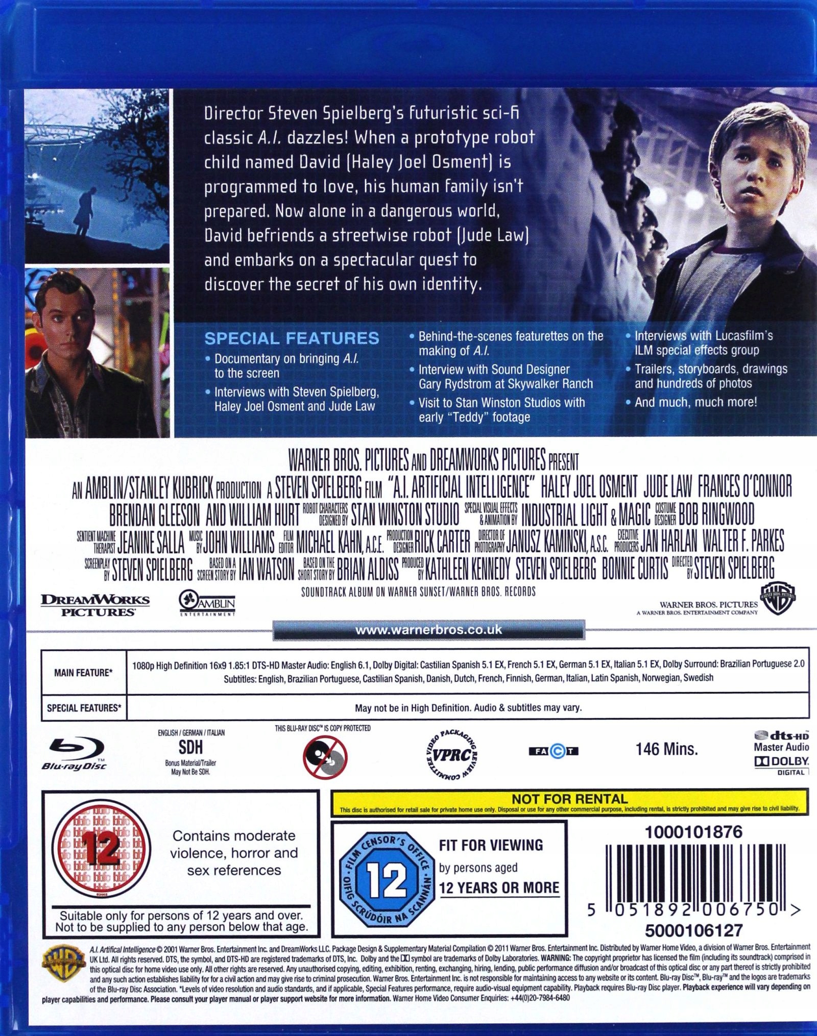 AI ARTIFICIAL INTELLIGENCE (2XBLU-RAY) Stan opakowania oryginalne