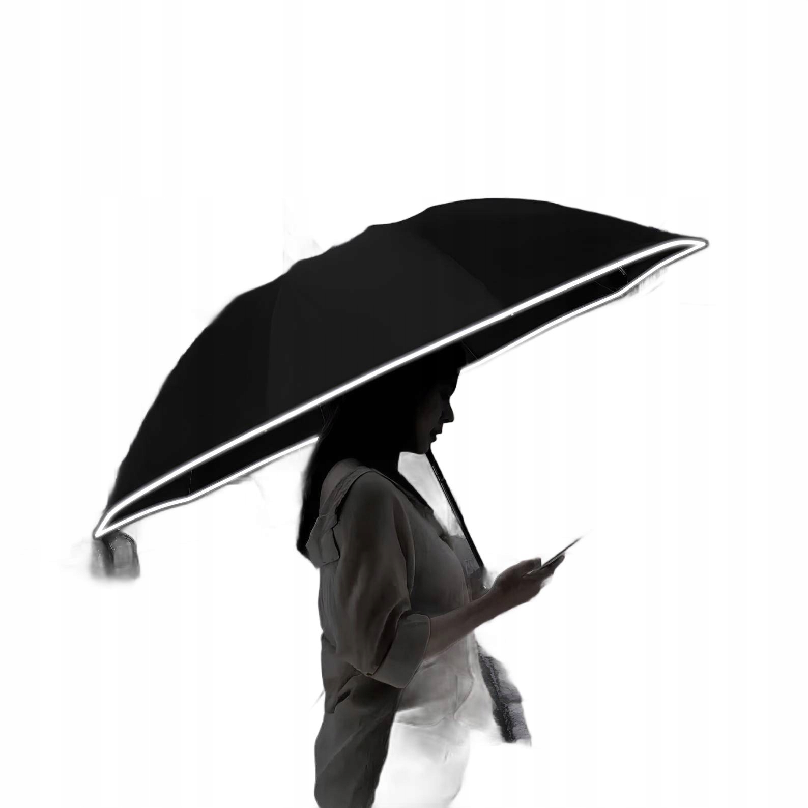 Oboustranný deštník s Led svítilnou, automatický, skládací, odolný proti větru