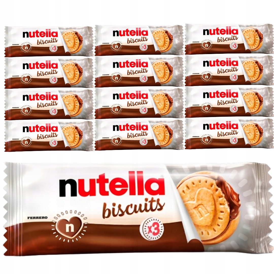 Levně Nutella Biscuits Sušenky plněné krémem 41,4 g (3 kusy) x 14 kusů