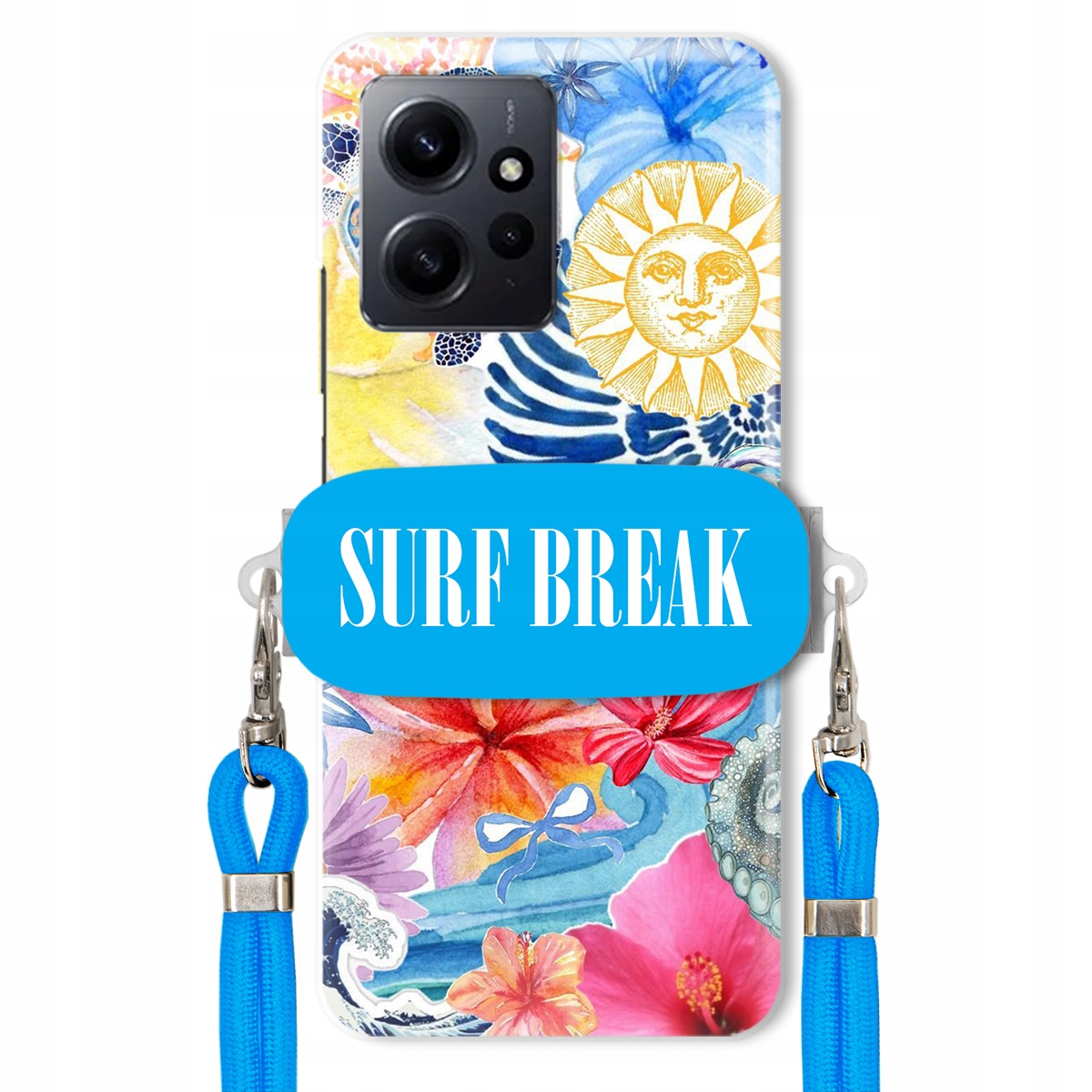 Pouzdro pro Xiaomi Redmi Note 12 4G Crossbody vodítko modré Držák Surf Break