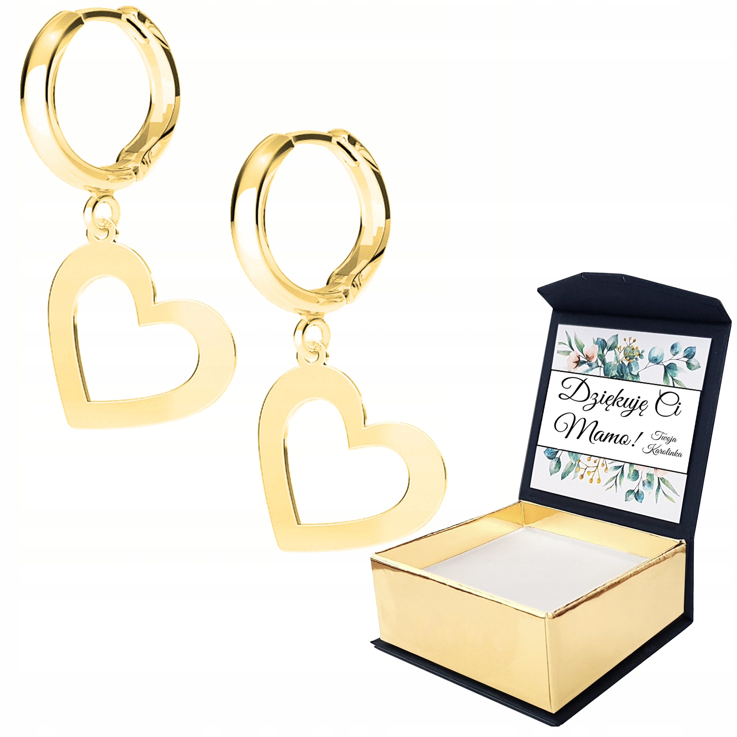 Náušnice zlaté Srdce Srdíčko 925 Vlastní Potisk