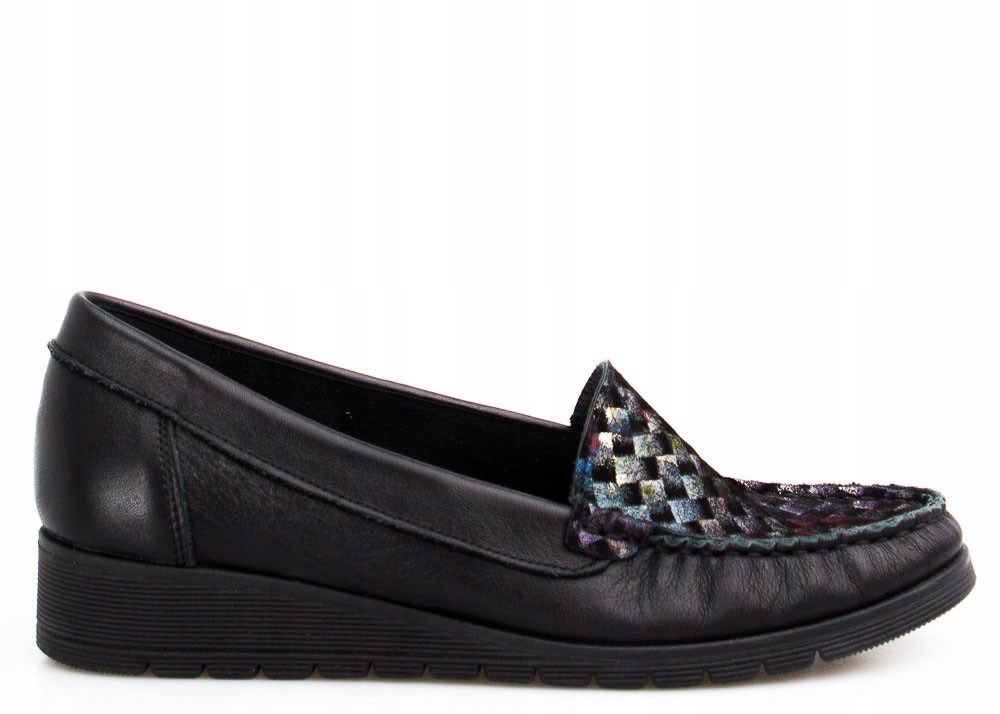 Námořnická Modrá Kožené Dámské Ozdobné Mokasíny Pěkné 39