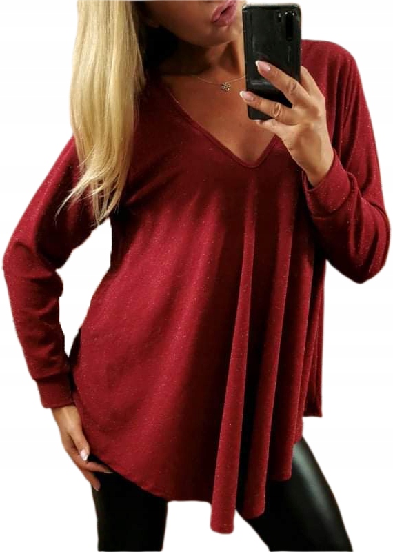 

Brokatowa Tunika Dekolt V-neck roz. 50