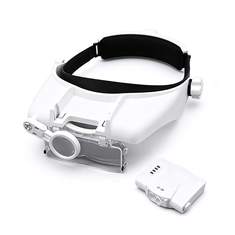 Led Brýle S Čelním Lupou, 5 Očních Klapek, Nabíjení Usb Baterií
