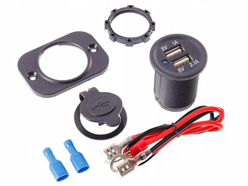 ŁADOWARKA DO ZABUDOWY 2X USB 3.1A 12/24V Maksymalna moc 15 W