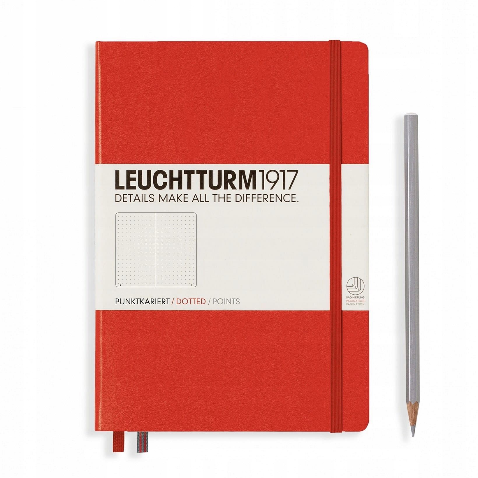 Notatnik Leuchtturm1917 Medium A5, Kropki, Czerwon