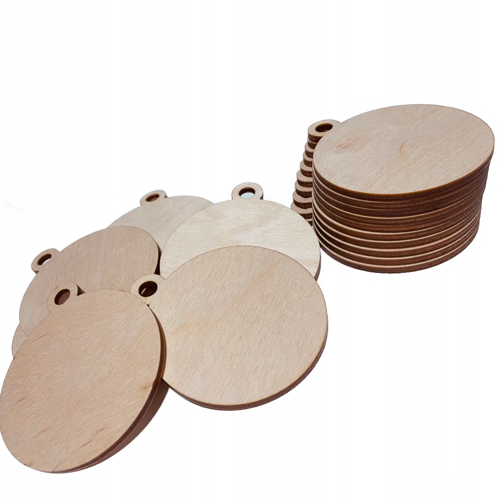 Bombki drewniane Bombka pełna Decoupage 10cm-50szt