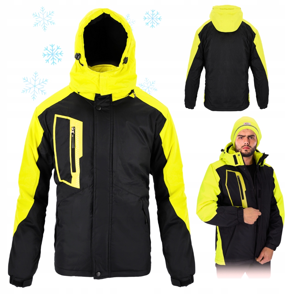 Zimní bunda pánská Zateplená Sportovní pracovní voděodolná s kapucí XXL