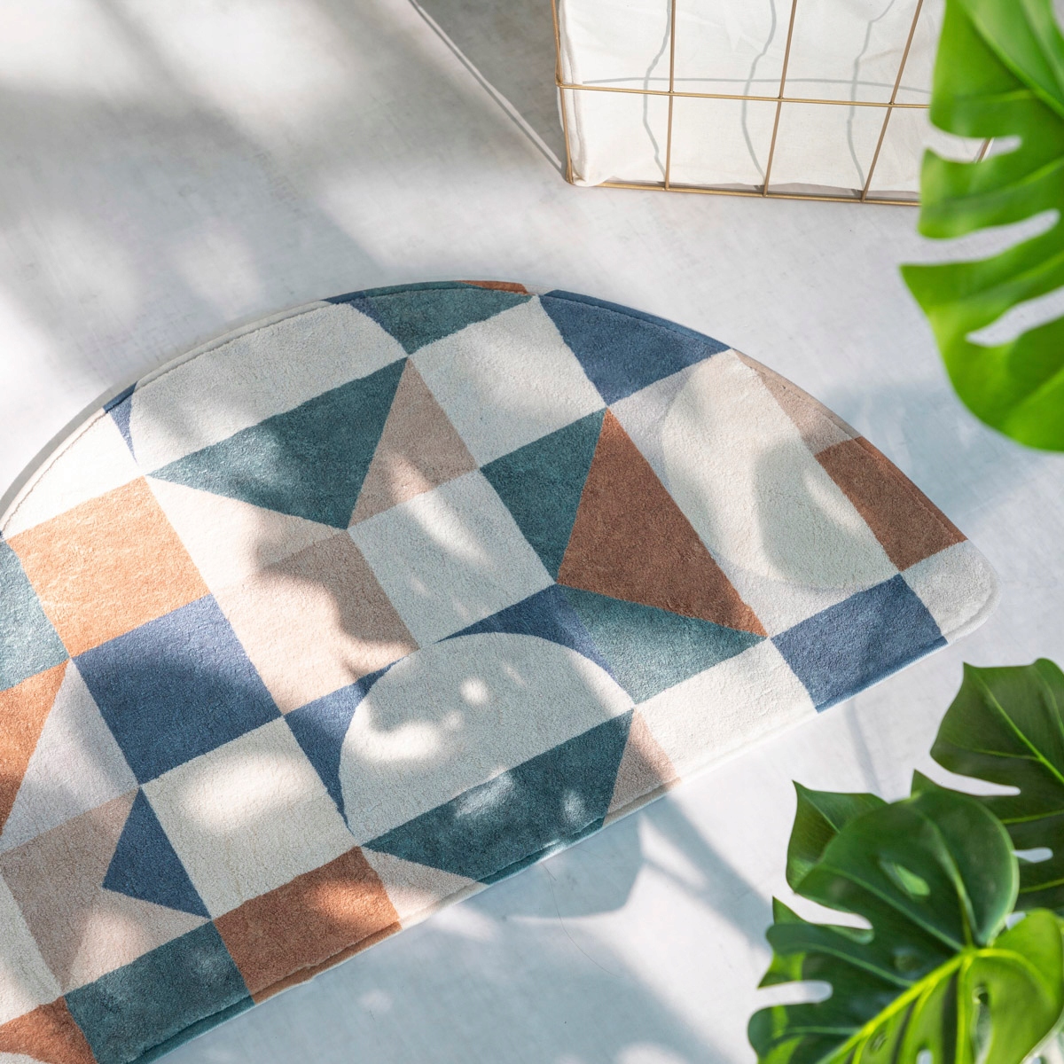 Dywanik łazienkowy CERSANIT z mikrofibry półokrągły 50x80 cm HOMLA Grubość 0 mm