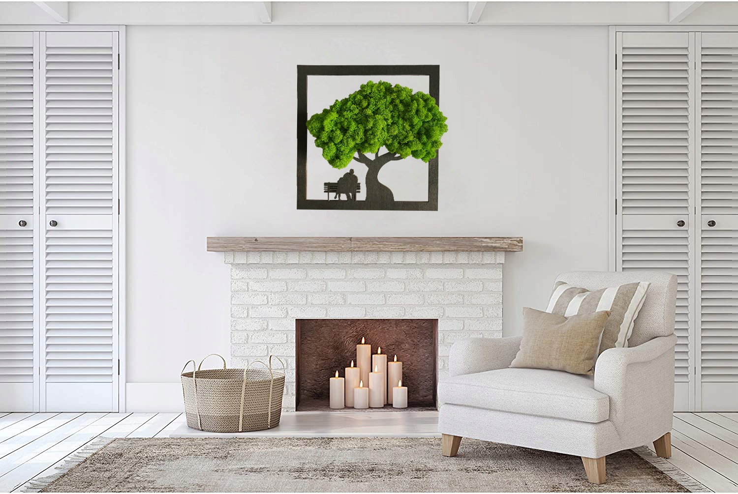 Drzewko NA PREZENT mech chrobotek OBRAZ na ściane drzewko BONSAI ładny Wysokość produktu 20 cm