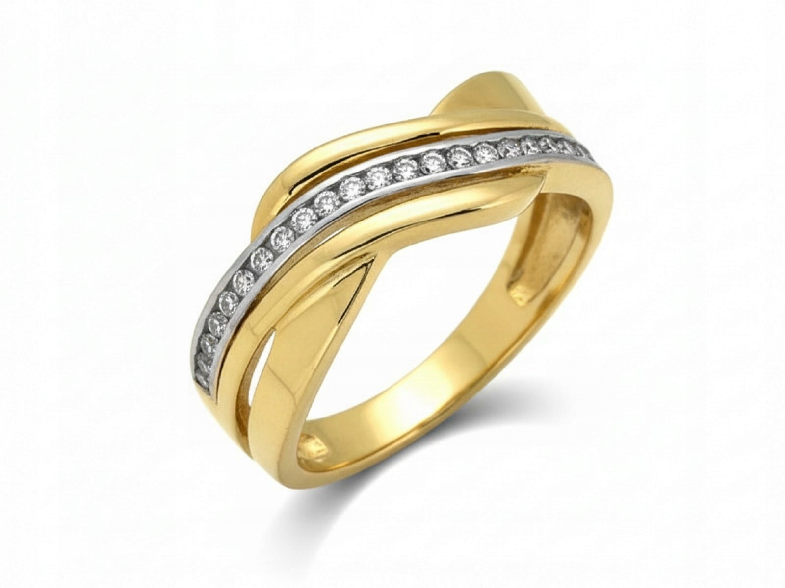 Zlatý prstýnek 585 s Bílými zirkony 18r s Bílým Zlatem 1,6 g