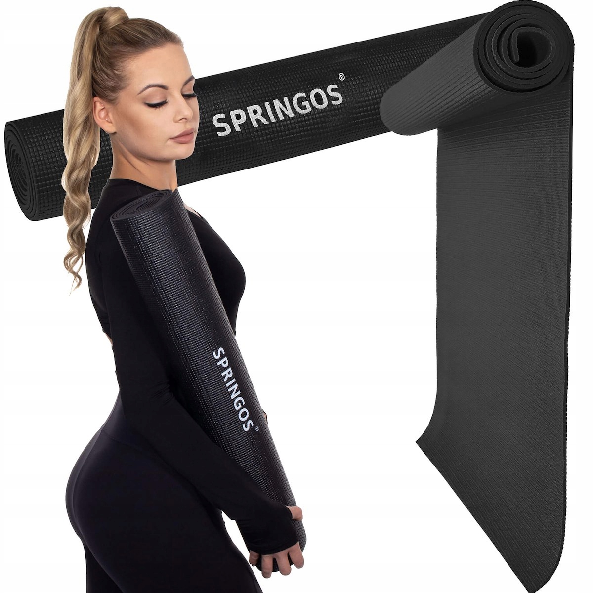 

Mata Do Ćwiczeń Fitness Joga Czarny 173CM Springos