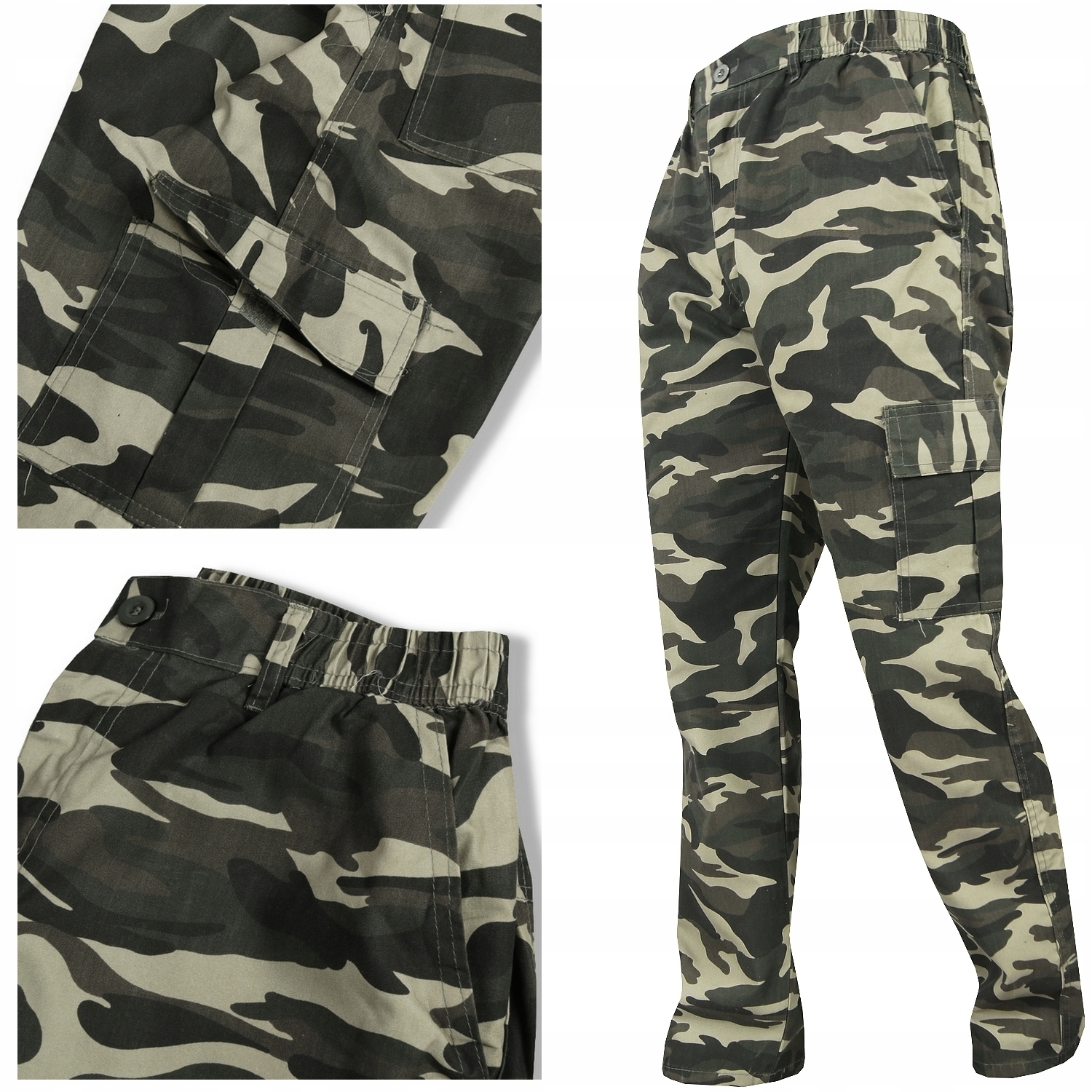 

Spodnie Bojówki męskie Moro camo dużo Kieszeni 5XL