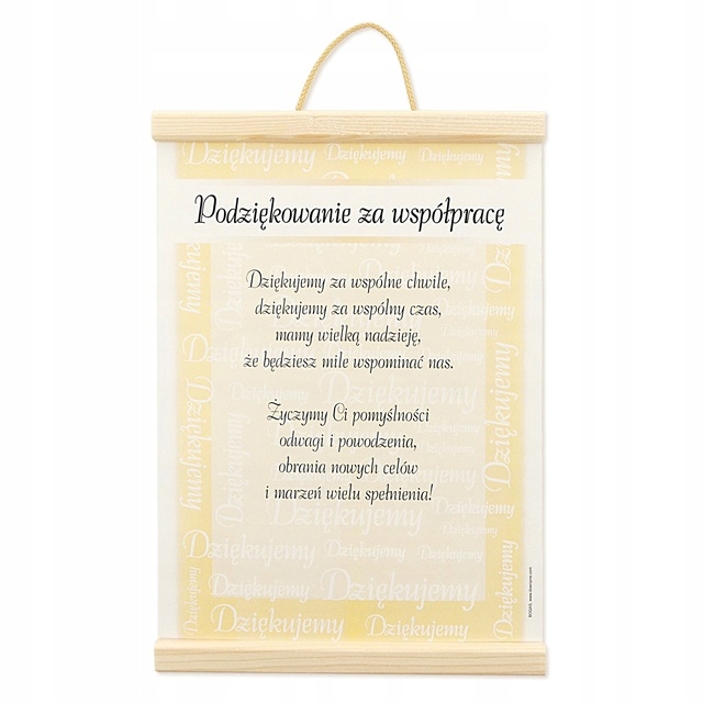 

Podziękowanie Za Współpracę Dyplom Pamiątkowy