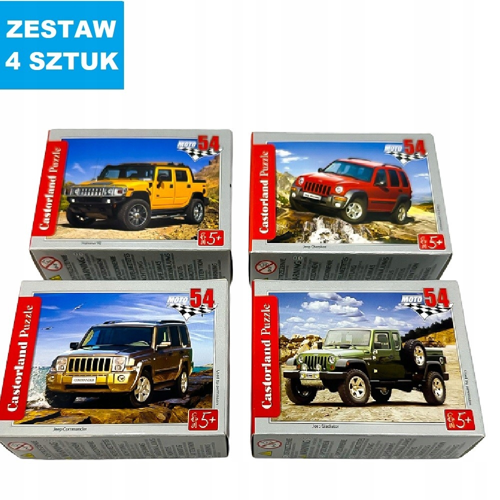 MINI PUZZLE "SAMOCHODY" - 4 szt.