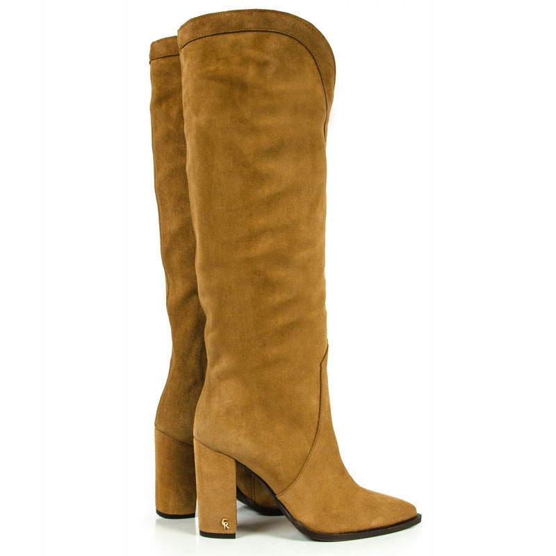 CARINII B8306 KOZAKI KLASYCZNE BOHO SKÓRA RUDE 39 Wysokość kozaka do kolana