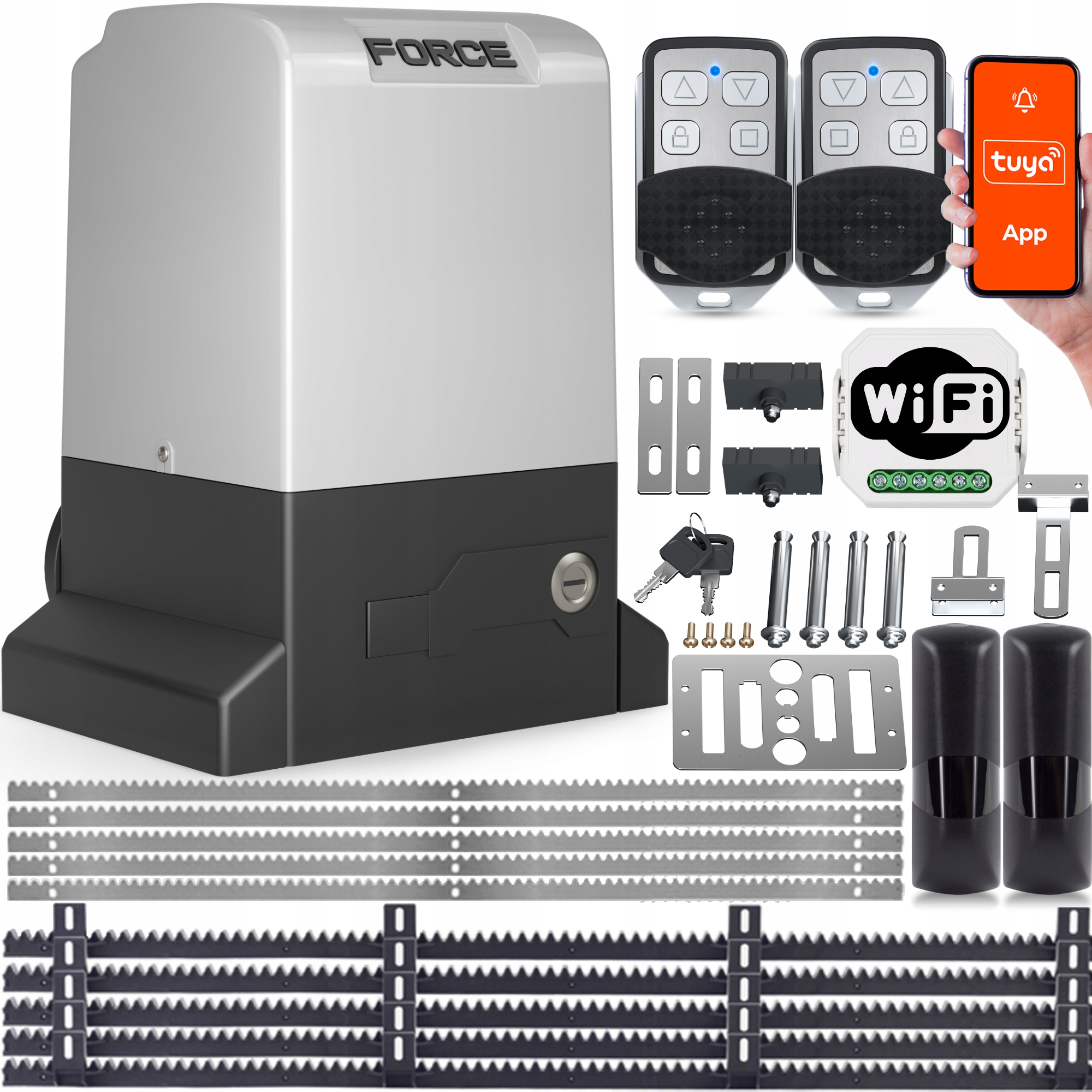 Set Force 800 2xPILOT WiFi 5x Lišta Foto Pohon Pro Posuvnou Bránu 800KG