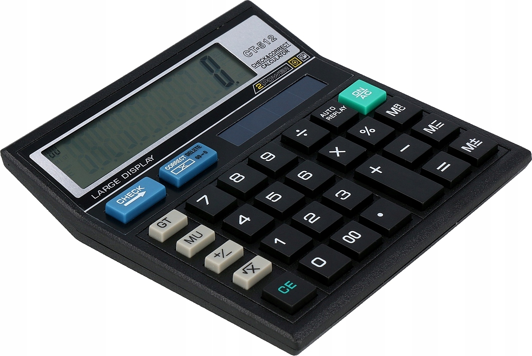 DUŻY BIUROWY KALKULATOR PROSTY NA MATURĘ CT-512 Kod producenta CT-512