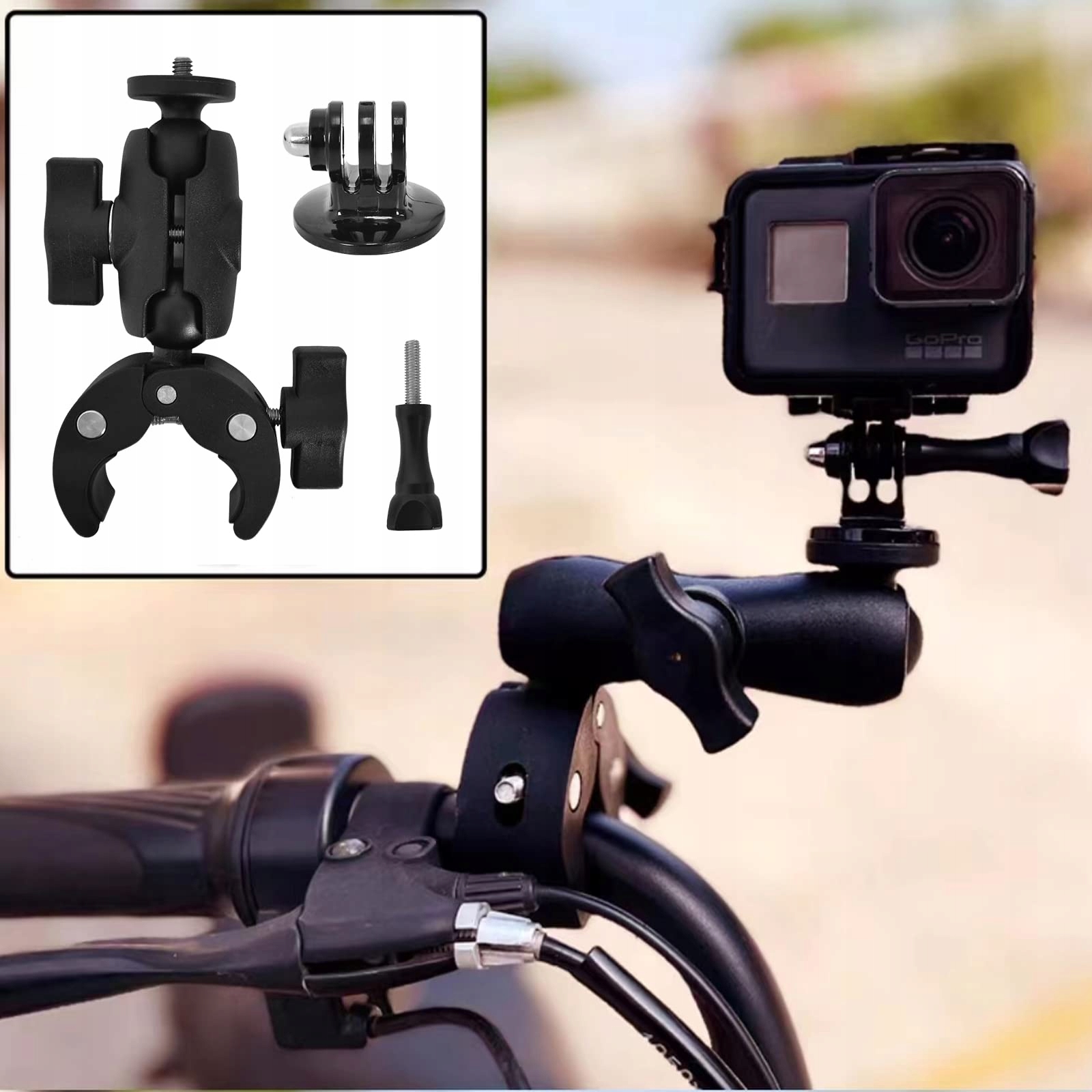 Mini Magic Arm Z Clamp Do Kamer Sportowych Motocykl Rower 360° ZIMOER — miniatura 4