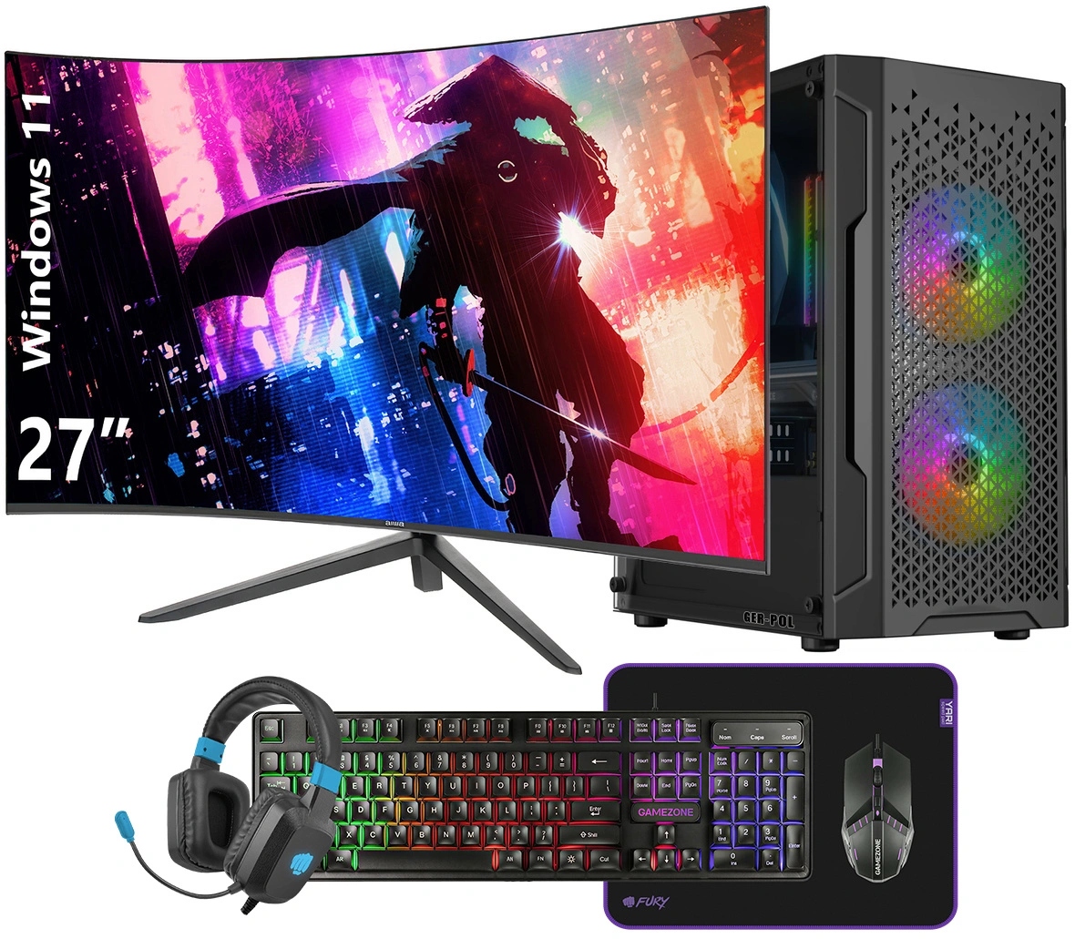 Počítač Ryzen 9 5900X Rx 7600 64GB 1TB Ssd Monitor 27