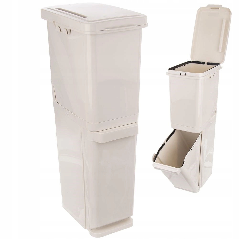 Kosz do Segregacji Śmieci Odpadów Plastikowy 2- Poziomowy Orion 2 x 17,5 l