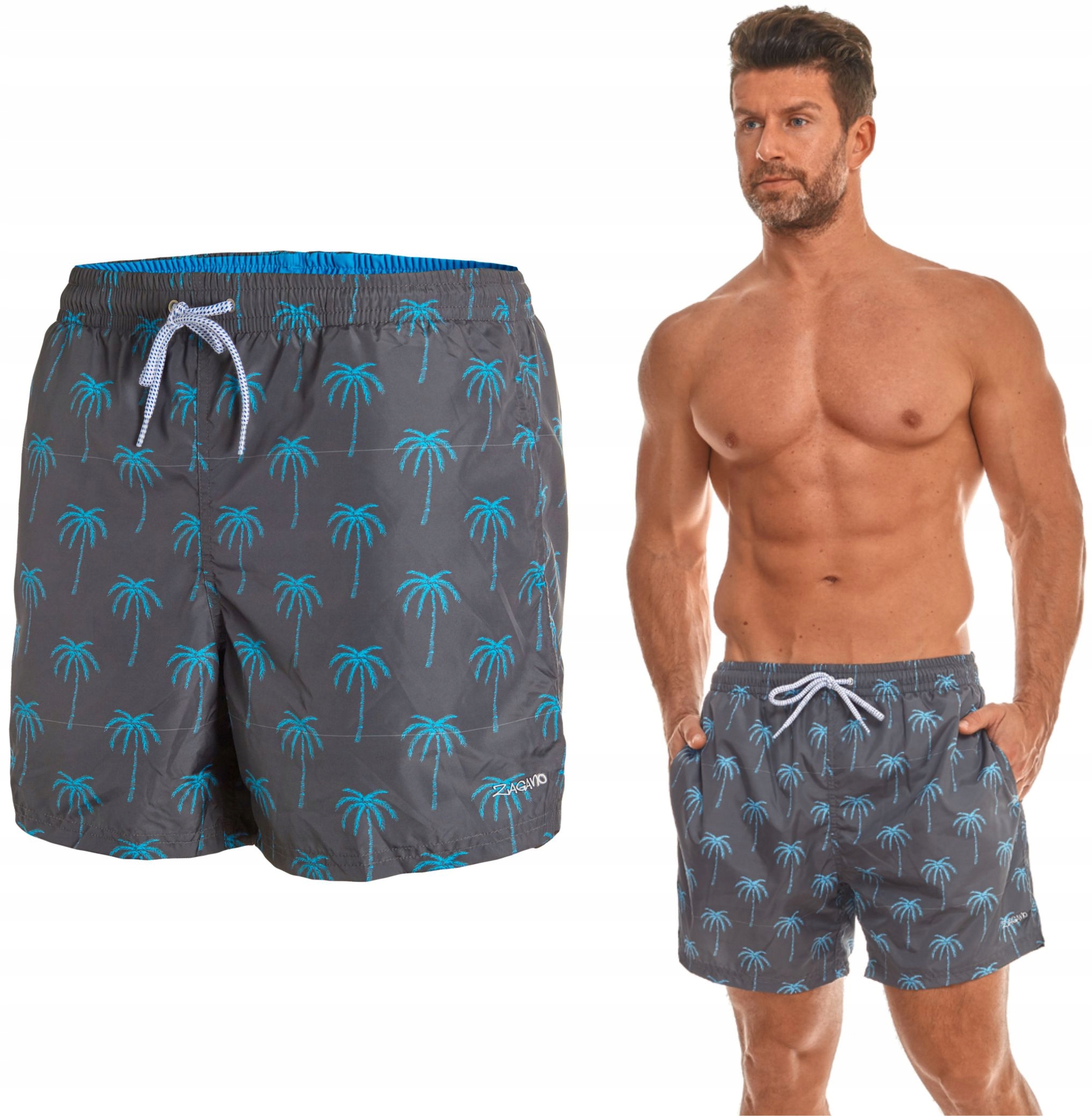 Szorty kąpielowe męskie spodenki sportowe plażowe kolorowe L Zagano Pl