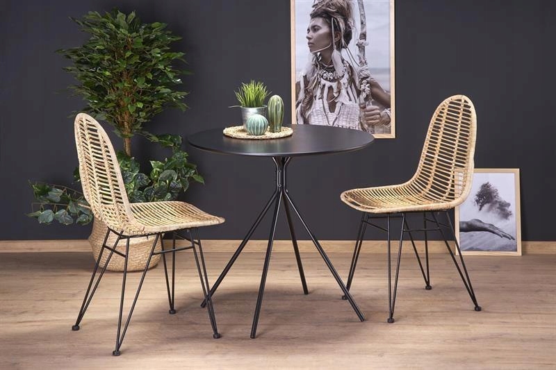 Krzesło rattan naturalny w stylu boho Halmar K337 Głębokość mebla 55 cm