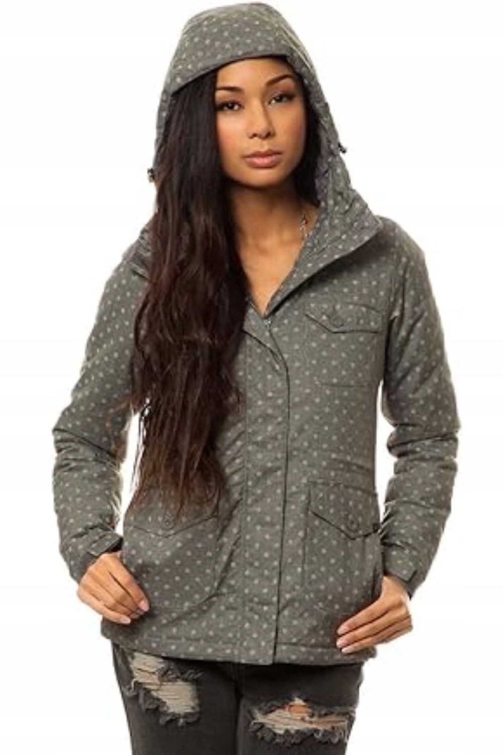 Dámská bunda Vans Trail Polka Dot zateplená přechodová s puntíky vel. L