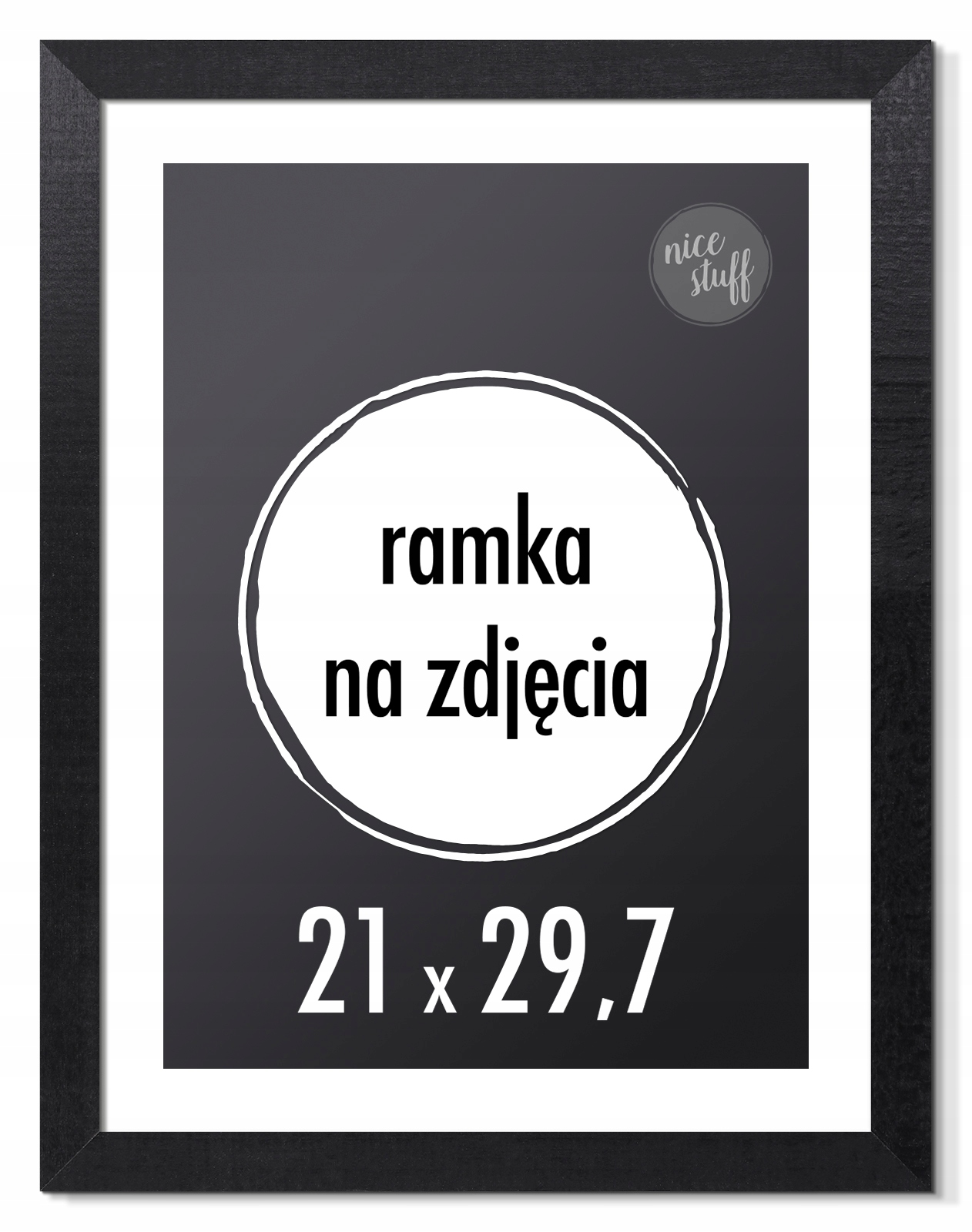 

Ramka Na Zdjęcia 21x29,7 A4 ramki czarna drewniana