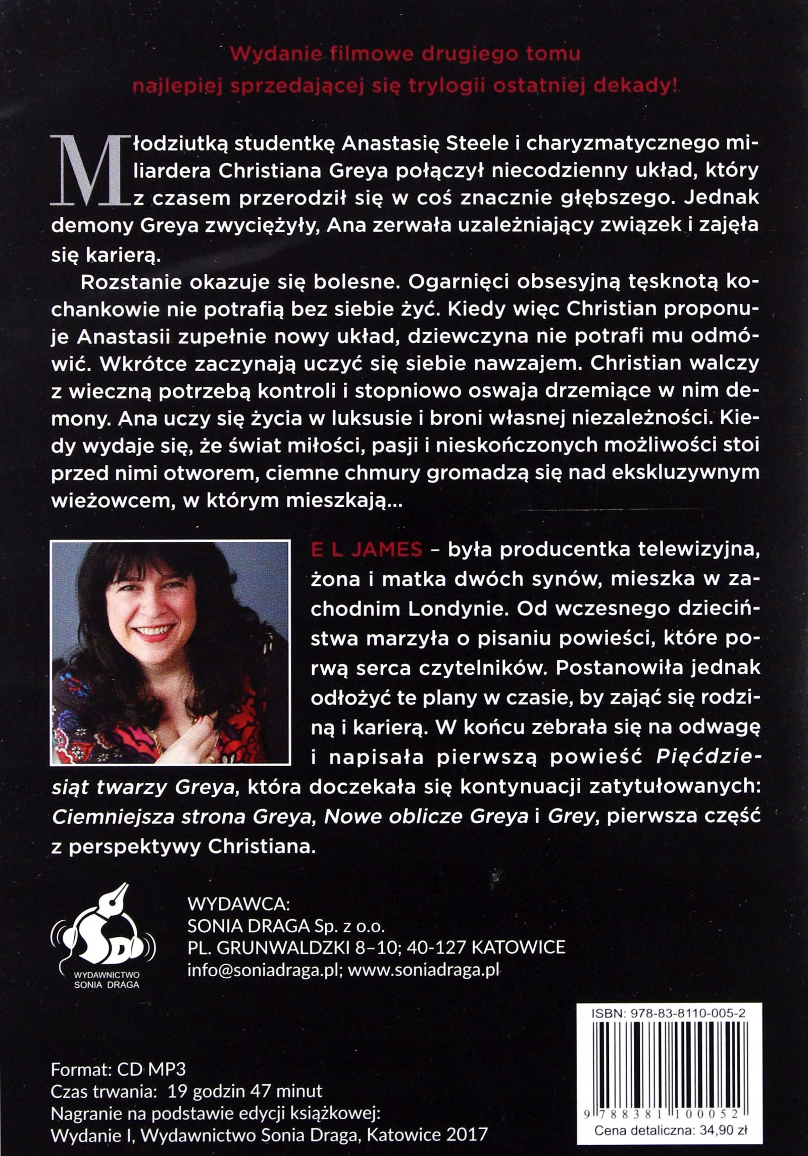 CIEMNIEJSZA STRONA GREYA - E. L. JAMES [AUDIOBOOK] Stan opakowania oryginalne