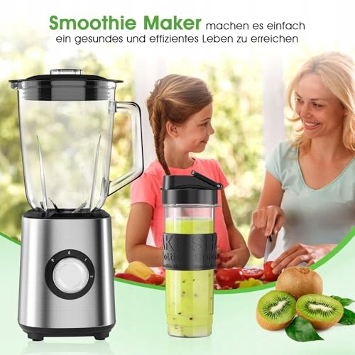 STANDMIXER Blender Do Smoothie 700W 1,5L Szklany Dzbanek 570ml Kubek — miniatura 5