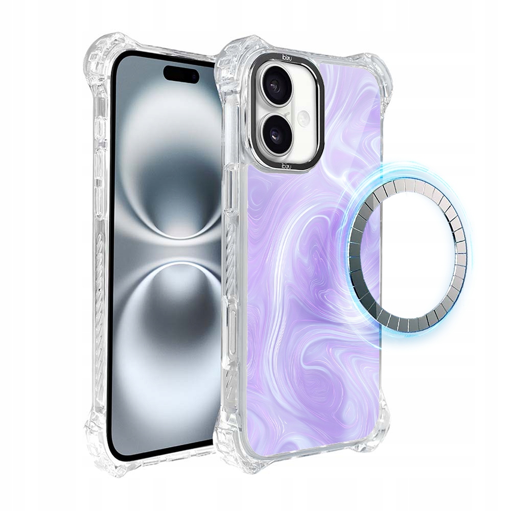 Pouzdro pro iPhone 16 Plus Ibizu DropGuard Ultra s MagSafe, Levandulový vír