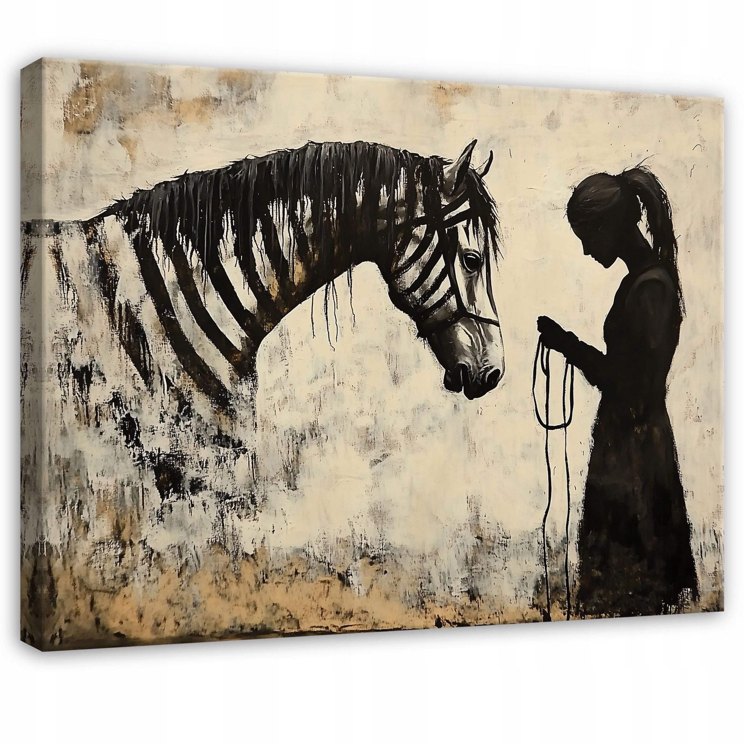 Obraz Abstrakce Banksy Béžová Zebra Do Ložnice Obývacího Pokoje Na Plátně 120x80