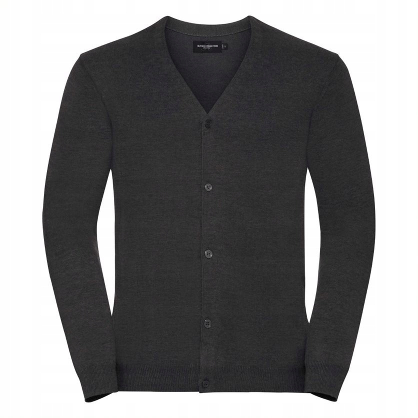 Pánský rozepínací kardigan V-neck Uhlíkový Melanž vel. 2XL