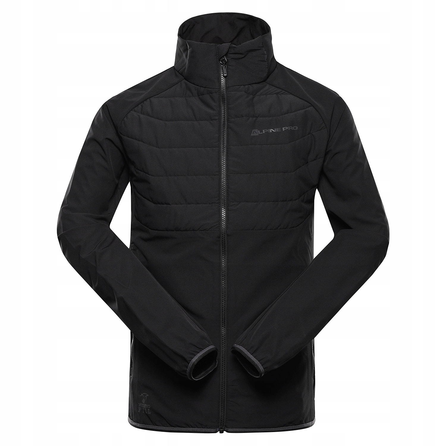 Bluza męska sportowa z wełną merino Alpine Pro Gerl k.czarny r.3XL