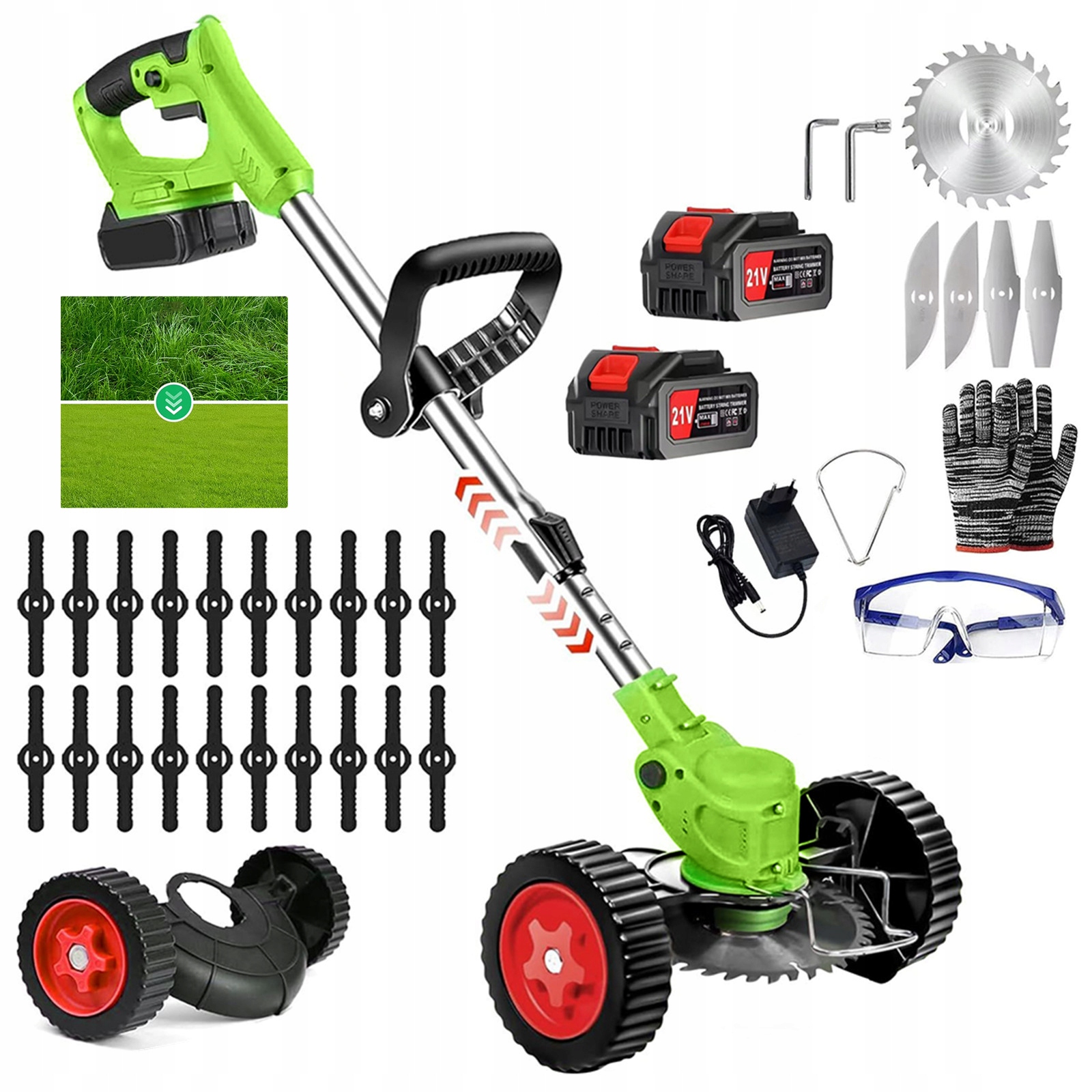 Aku Vyžínač Křovinořez Křovinořez Na Kolech 2X 21V 4Ah Sada