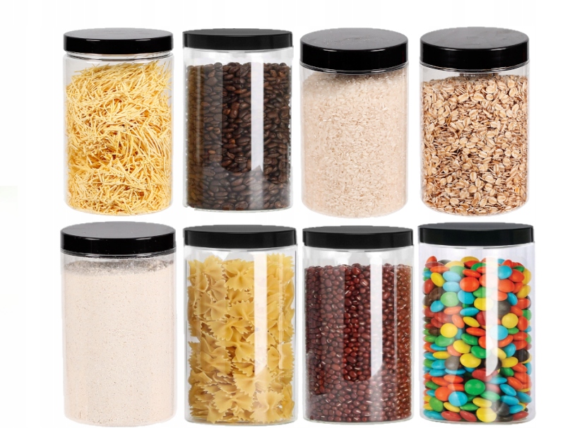 

Słoik Plastikowy 1250ML Na Makaron Żywność 8SZTUK