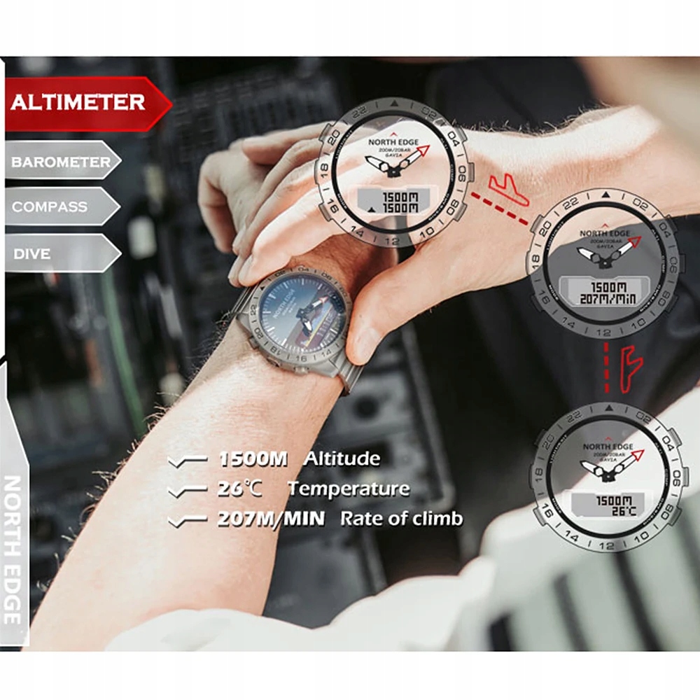 Inteligentny zegarek do nurkowania Materiał paska stal