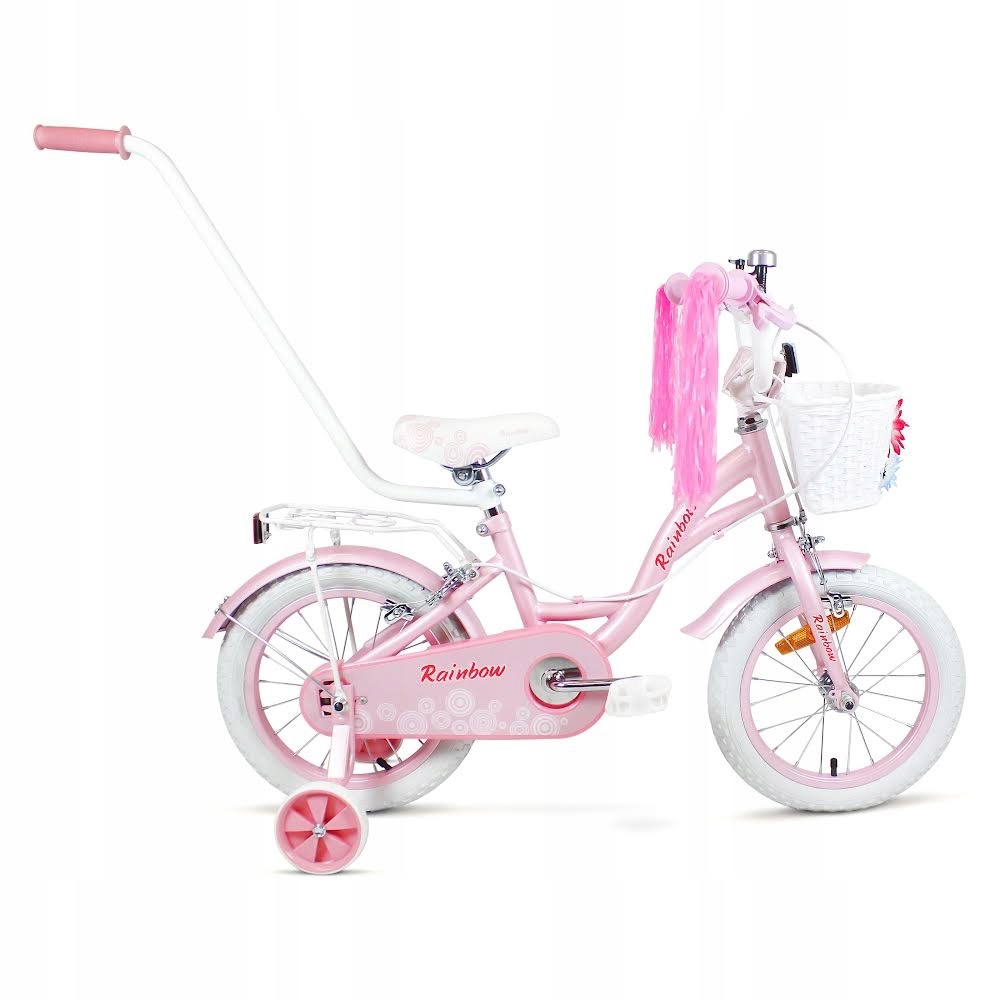 Rower dziecięcy SIrox Rainbow Pink koło 12" Różowy/Perłowy