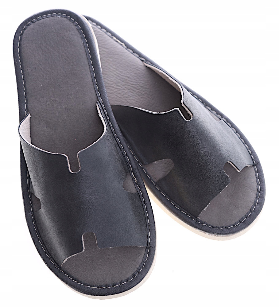 SKÓRZANE DOMOWE KLAPKI KAPCIE BUTY 13382 40 Rozmiar 40