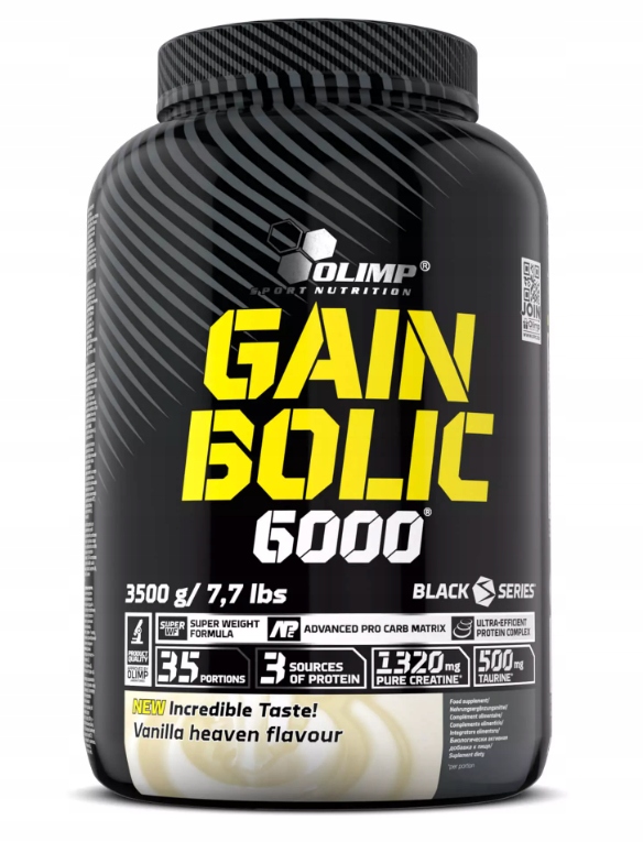 Olimp Gain Bolic 6000 3500 g Vanilka Gainer Masa Protein Bílkoviny