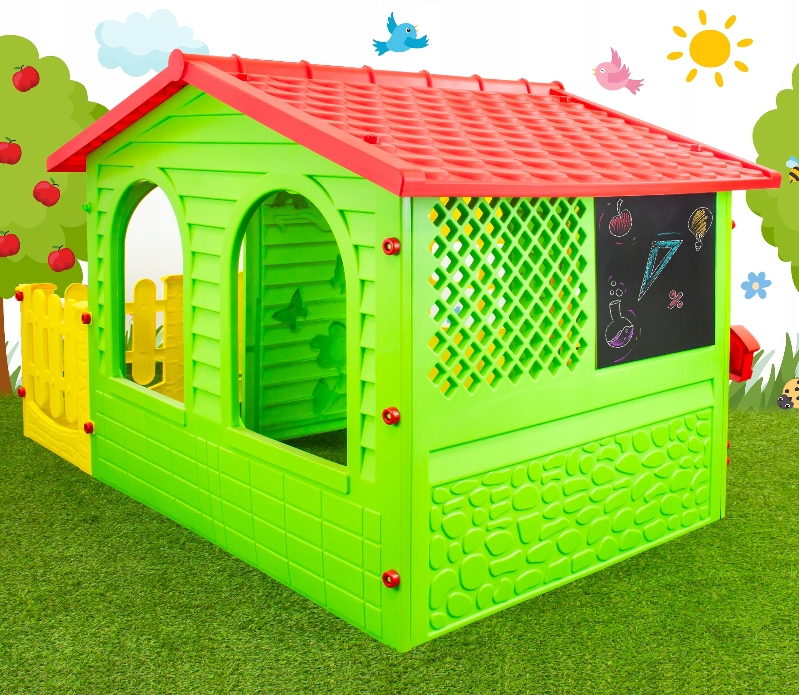 Duży Domek Plastikowy z Płotkiem dla Dzieci Stan opakowania oryginalne