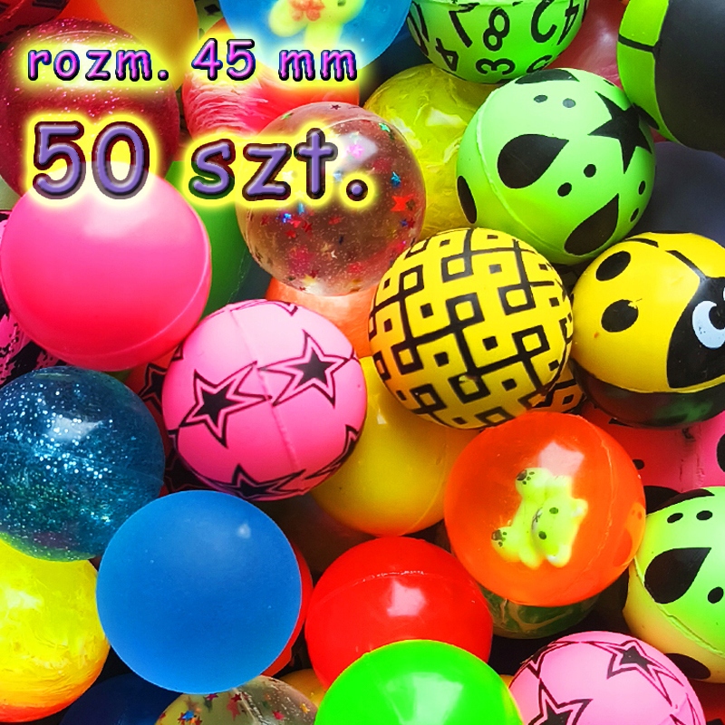 Kaučukový míč, kulička, kaučuk 45 mm, 50 ks, zásyp do automatu