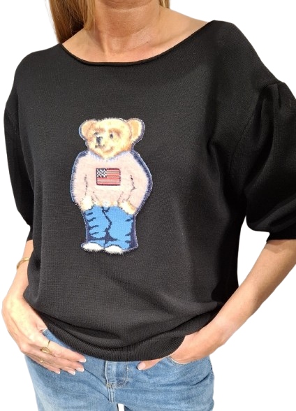 Cocomore Svetrová halenka s medvídkem Černá Novinka